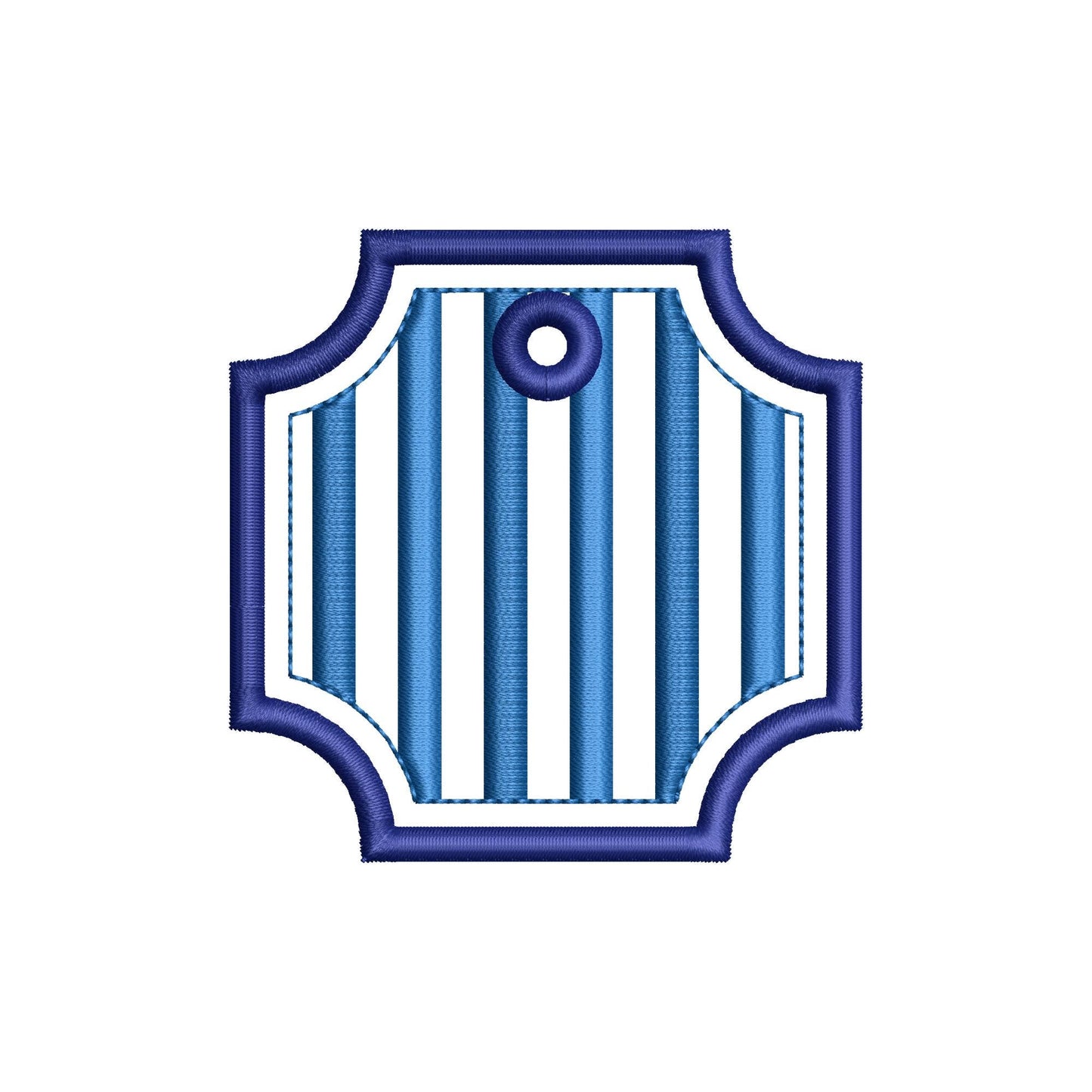 Striped Bag Tag Charm Monogram