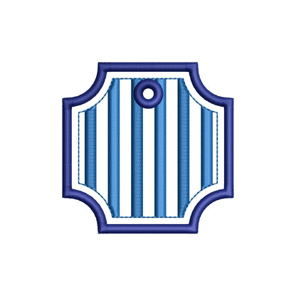 Striped Bag Tag Charm Monogram