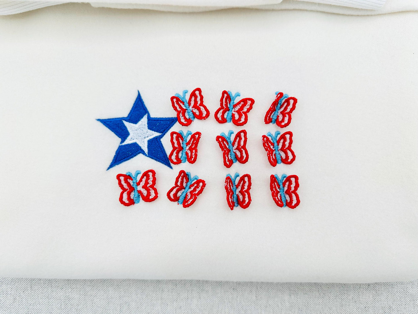 Patriotic Butterfly Flag 3D