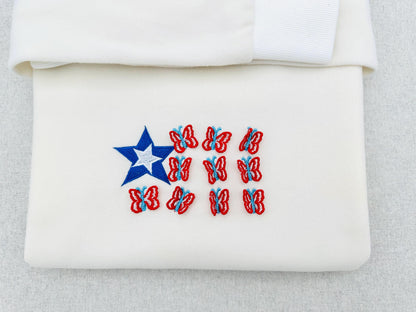 Patriotic Butterfly Flag 3D