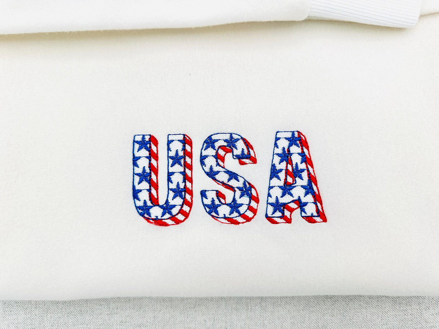 Patriotic FONT fill stitch stars and stripes patterned alphabet American flag Monogram machine embroidery designs