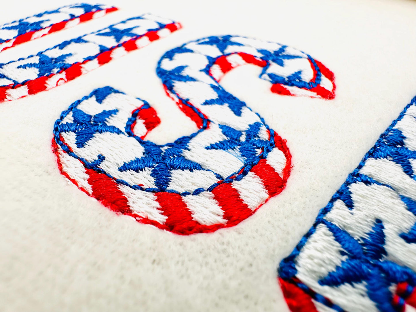 Patriotic Fill Stitch Font