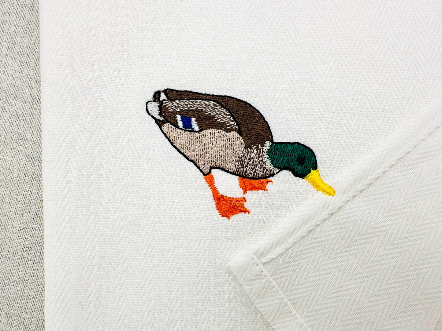Naughty Mallard wild Duck stealing kitchen dish towel machine embroidery designs ITH