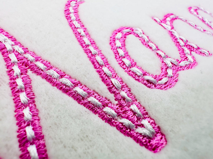 Handwritten script FONT Velvet with hand-stitch look on top machine embroidery designs Alphabet Monogram