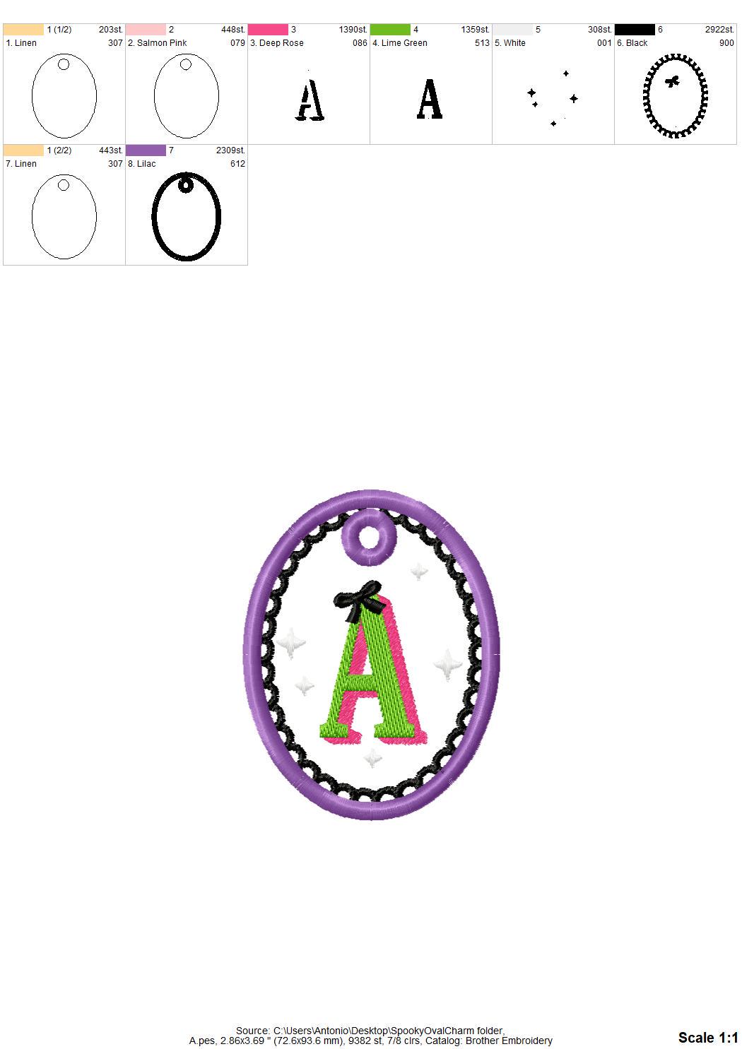 Halloween Monogram Bag Tag Charm