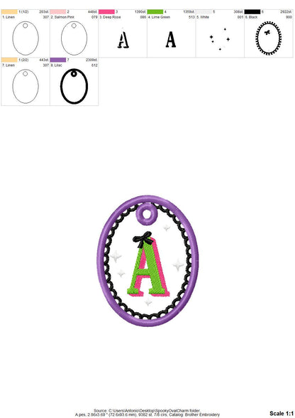 Halloween Monogram Bag Tag Charm