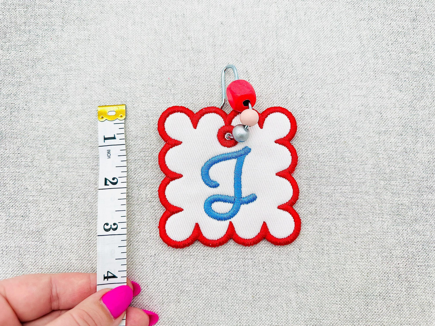 Scalloped Square Bag Tag Charm