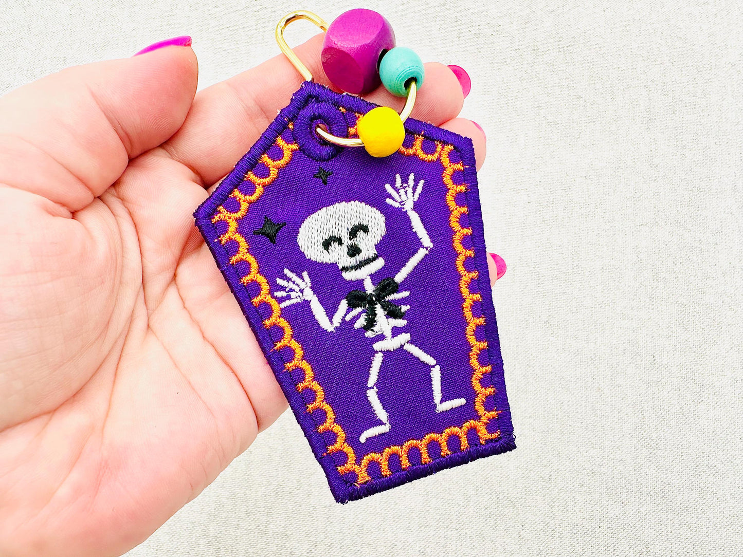 Dancing Skeleton Bag Tag Charm