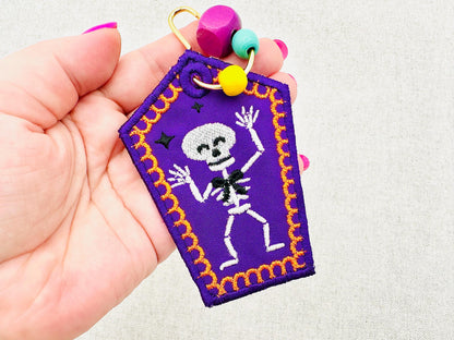 Dancing Skeleton Bag Tag Charm