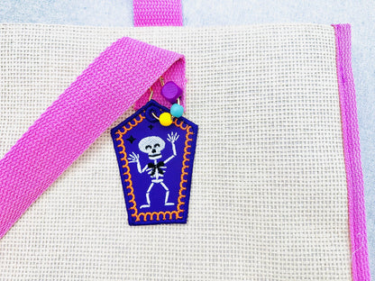 Dancing Skeleton Bag Tag Charm