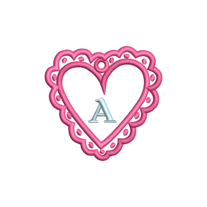 Heart Monogram Bag Tag Charm