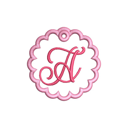 Scalloped Circle Bag Tag Charm