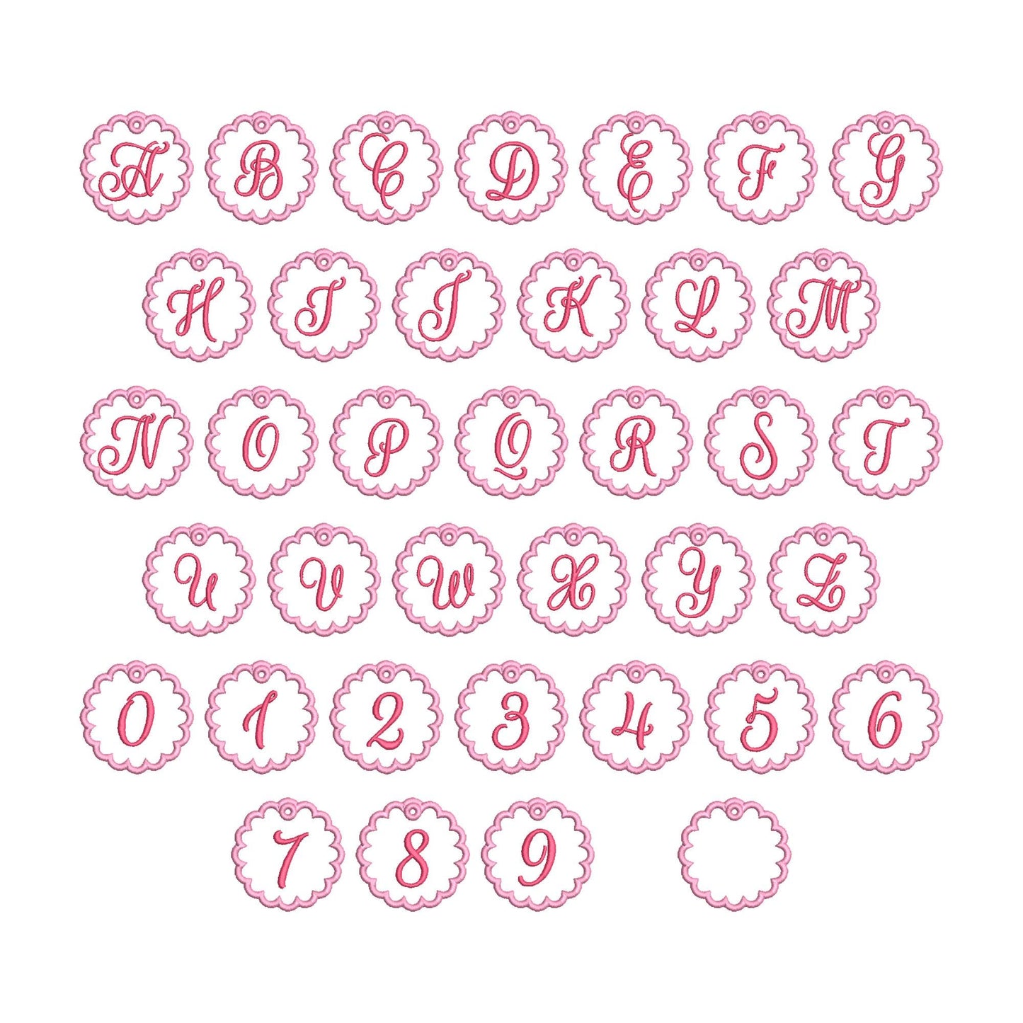 Scalloped Circle Bag Tag Charm