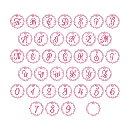 Scalloped Circle Bag Tag Charm