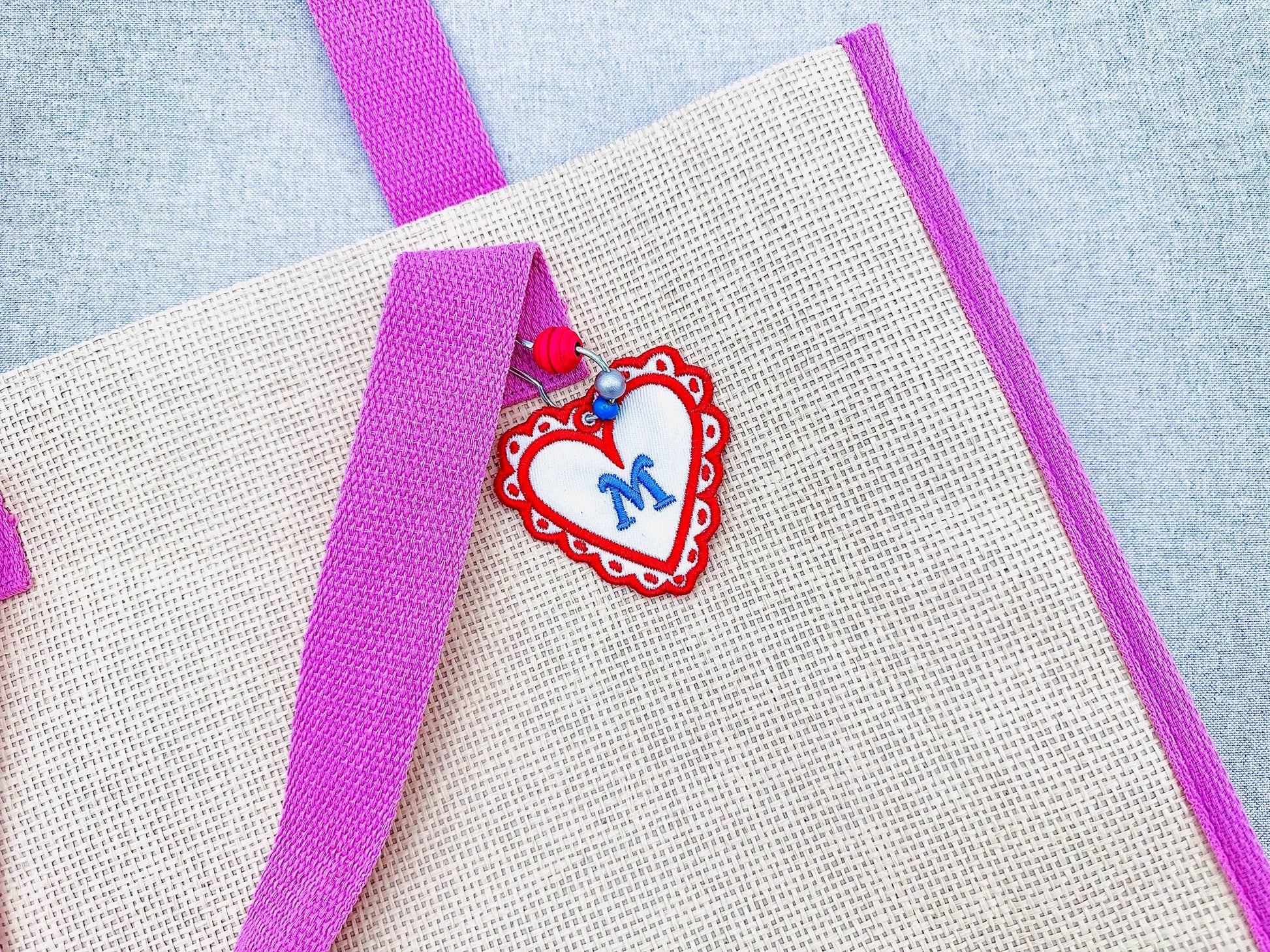 Heart shape Bag Tag Charm Monogram Font and Blank Tag SET in the hoop girls Valentines Day gift idea machine embroidery designs ITH