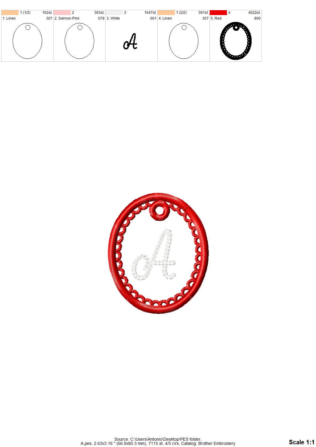 Scalloped Bag Tag Charm