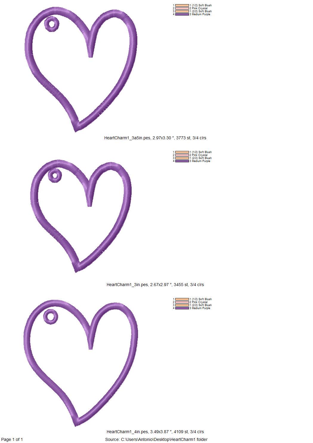 Heart shape Bag Tag Charm