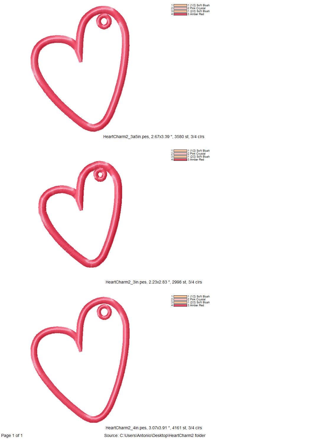 Lovely Heart Bag Tag Charm