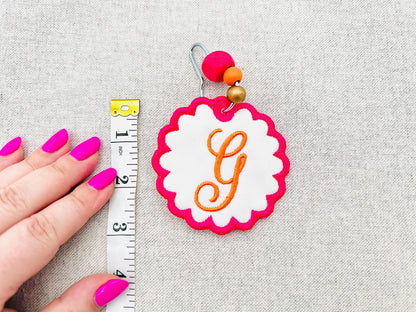 Scalloped Circle Bag Tag Charm