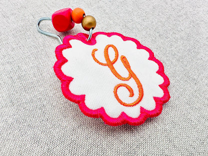 Scalloped Circle Bag Tag Charm