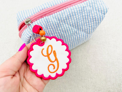 Scalloped Circle Bag Tag Charm