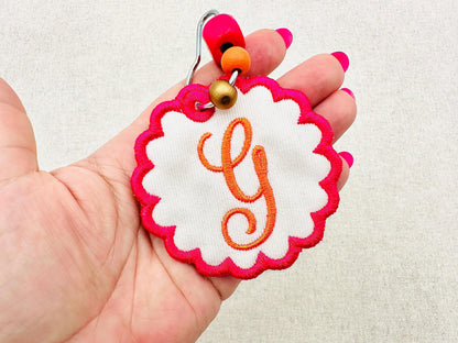 Scalloped Circle Bag Tag Charm