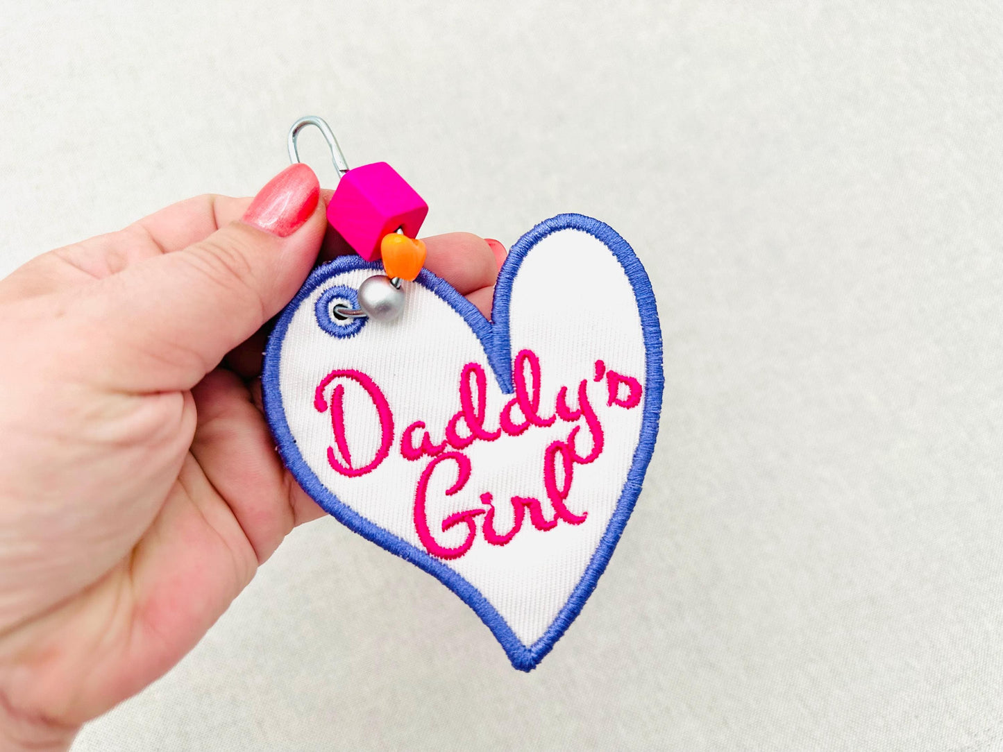 Heart shape Bag Tag Charm keychain eyelet simply in the hoop machine embroidery designs Valentines Day ITH