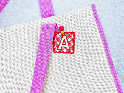 Scalloped Square Bag Tag Charm