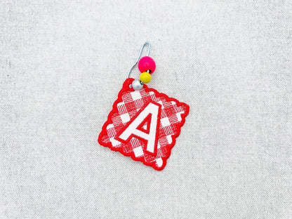 Scalloped Square Bag Tag Charm