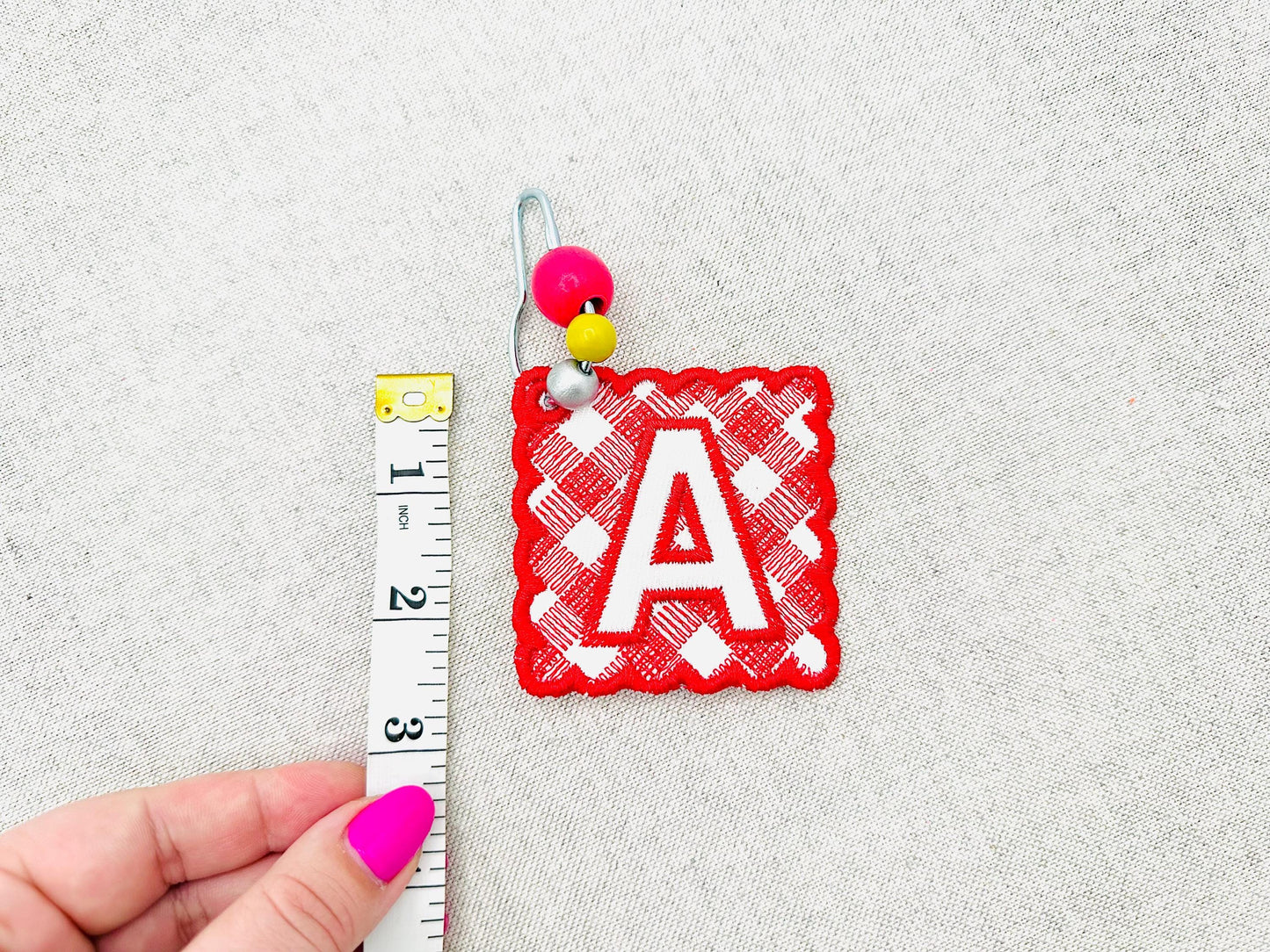 Scalloped Square Bag Tag Charm
