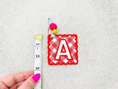 Scalloped Square Bag Tag Charm