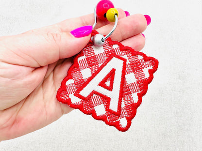 Scalloped Square Bag Tag Charm
