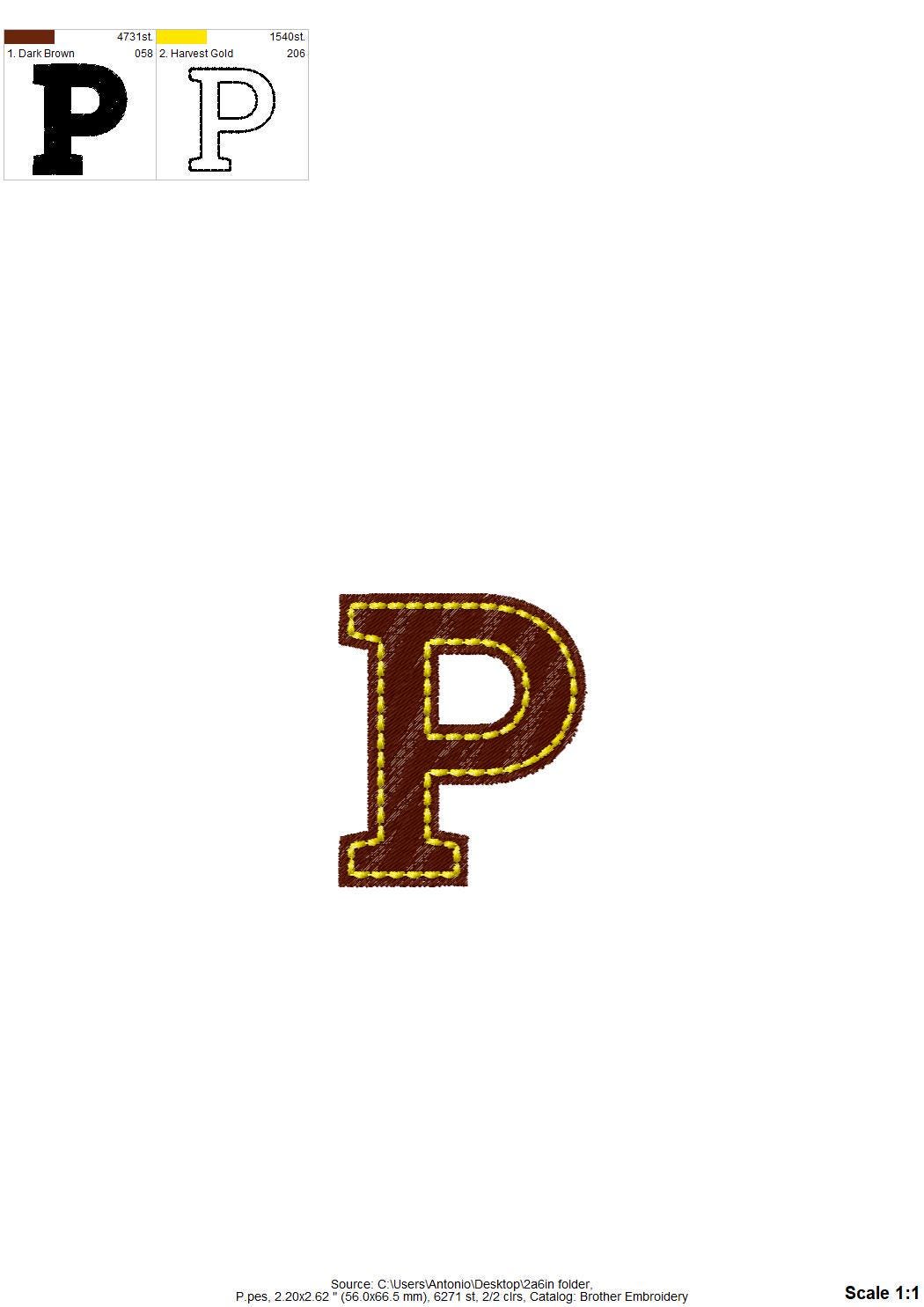 Fill stitch Font Rowan