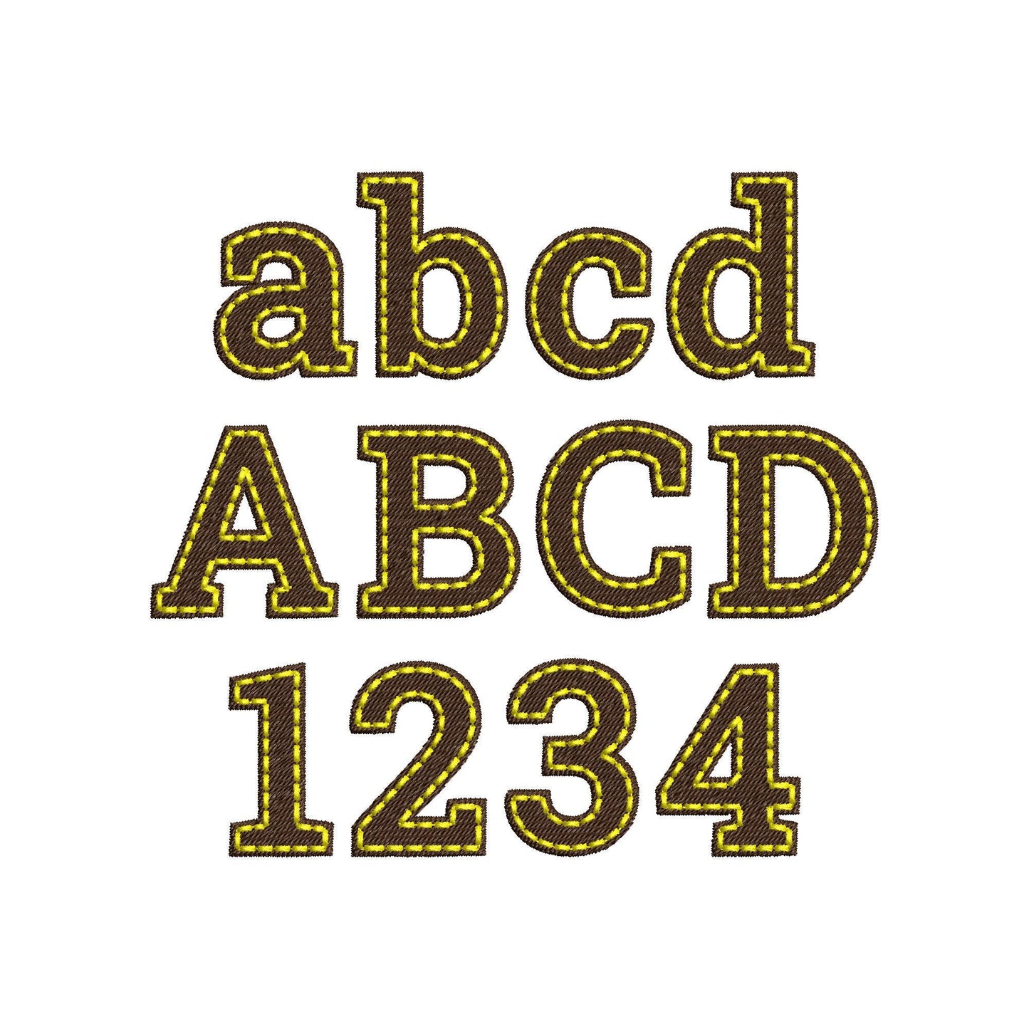 Fill stitch Font Rowan