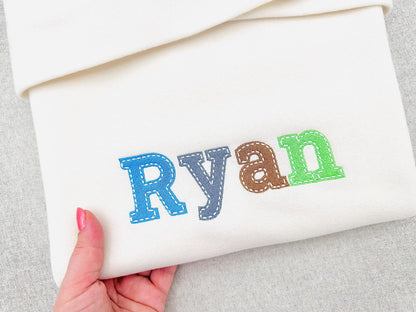 Fill stitch Font Rowan