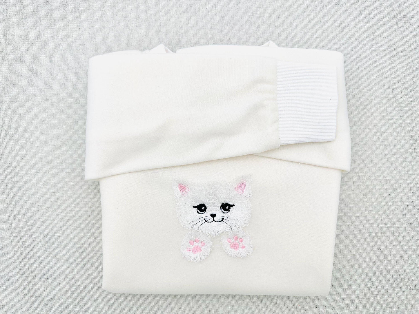 little fluffy Kitty Cat Kitten fringed fluffy Paws fringe fur machine embroidery designs