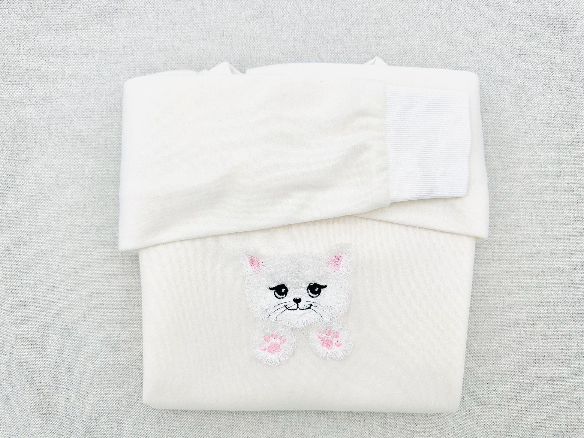 little fluffy Kitty Cat Kitten fringed fluffy Paws fringe fur machine embroidery designs