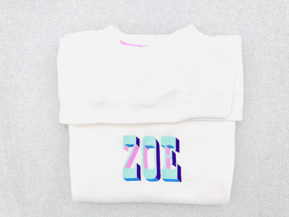 Western Split Shadow Font machine embroidery design shadowed monogram colorful embroidery alphabet block font