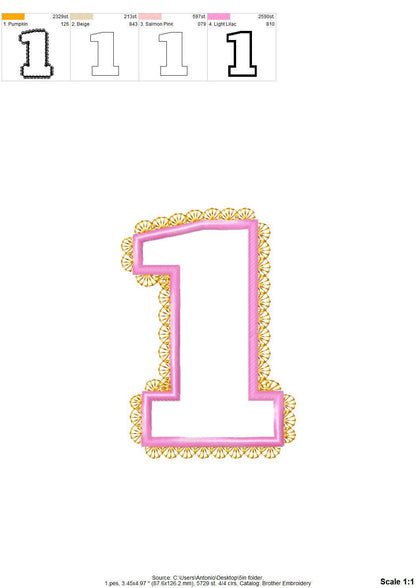 Ultra Bold Birthday Numbers with Lace