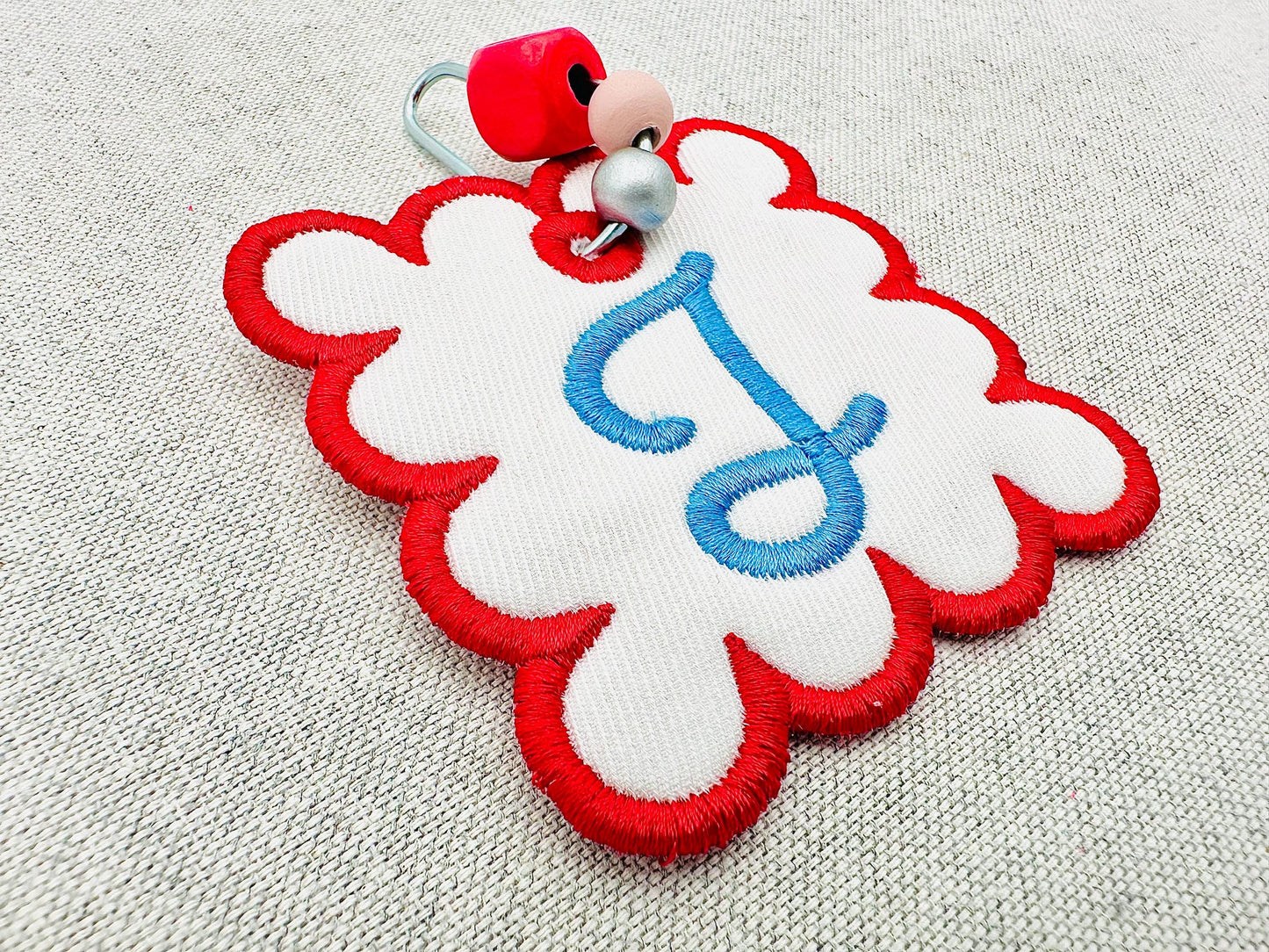 Scalloped Square Bag Tag Charm