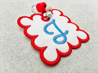Scalloped Square Bag Tag Charm