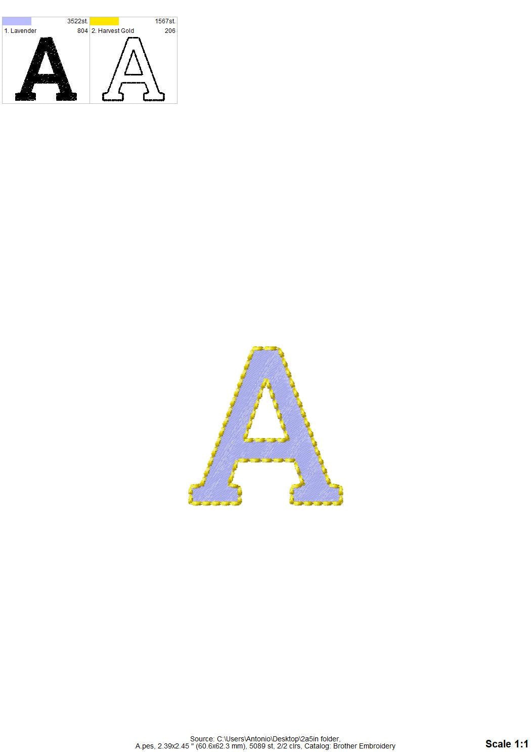 Fill stitch Font Roland