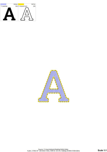 Fill stitch Font Roland