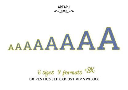 Fill stitch Font Roland