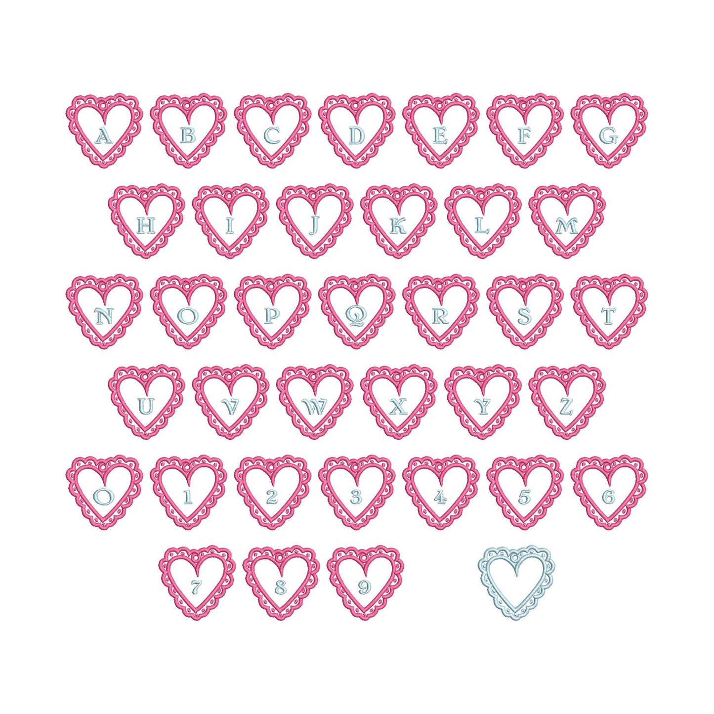 Heart Monogram Bag Tag Charm