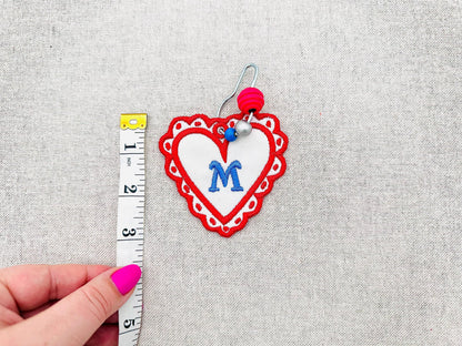 Heart Monogram Bag Tag Charm
