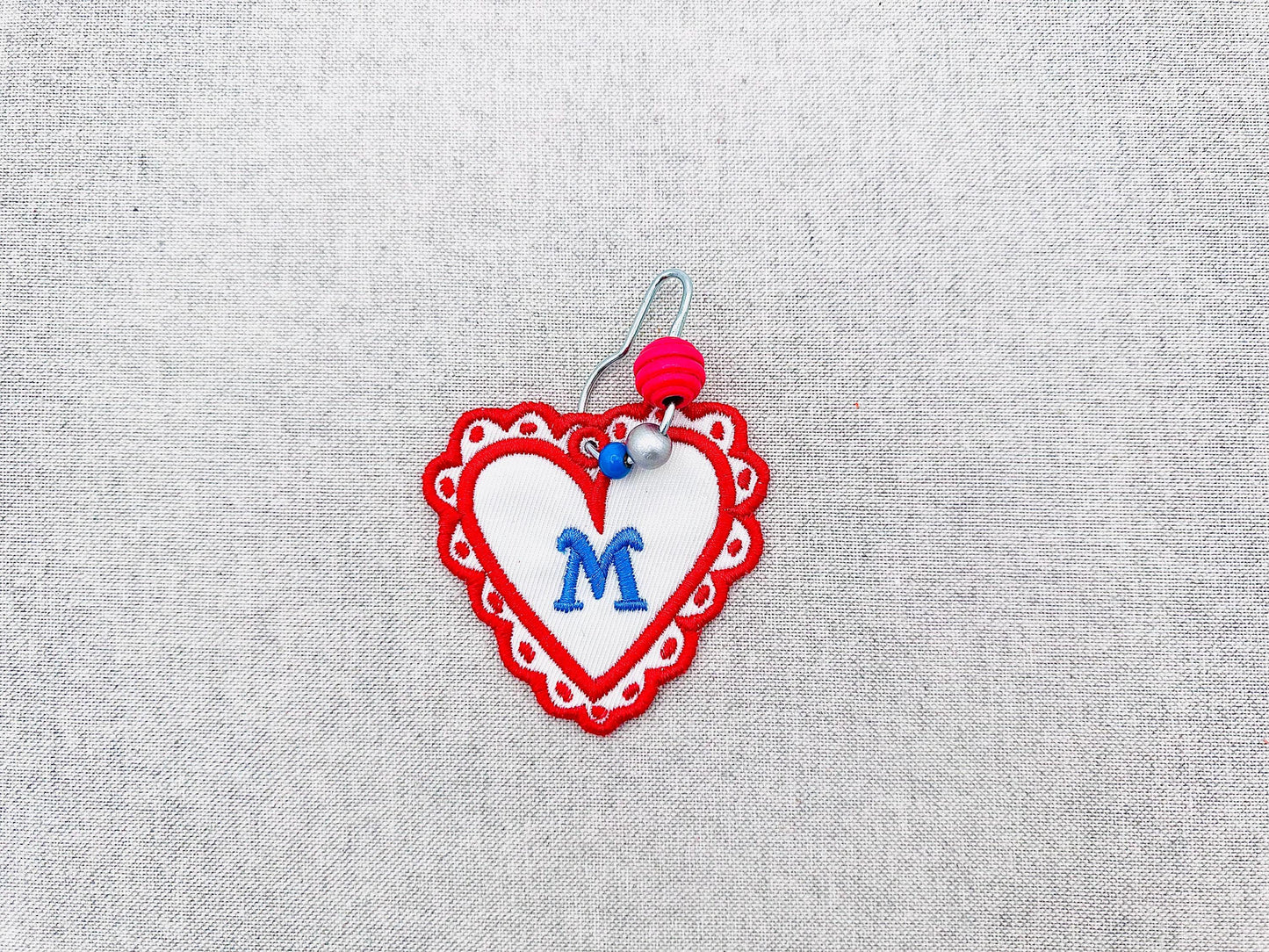Heart Monogram Bag Tag Charm