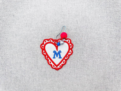Heart Monogram Bag Tag Charm