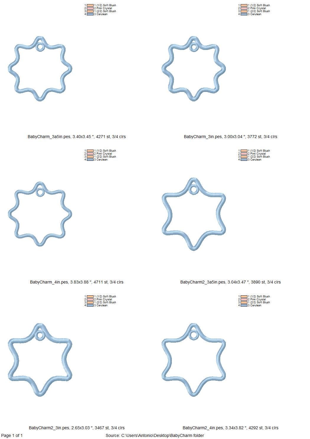 Star Bag Tag Charm SET of 2