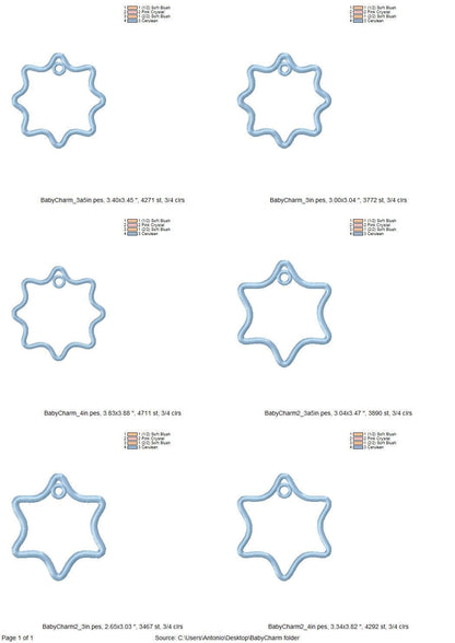 Star Bag Tag Charm SET of 2
